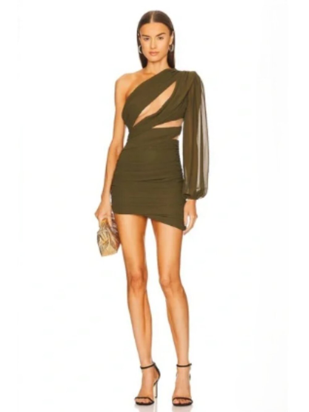 NEW Michael Costello X Revolve Size Small S Mai Mini Dress NWT Olive Green